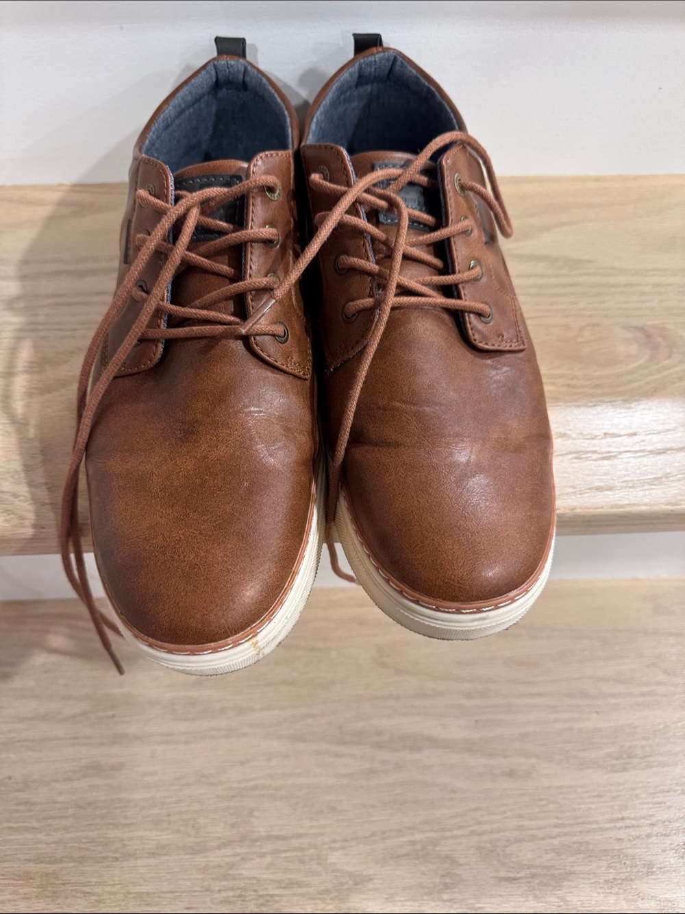 B-52 Bullboxer Men's size 11 Casual Lace-Up sneaker Shoes in Brown leather
